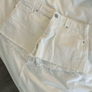 PACSUN White Low Rise Denim Shorts